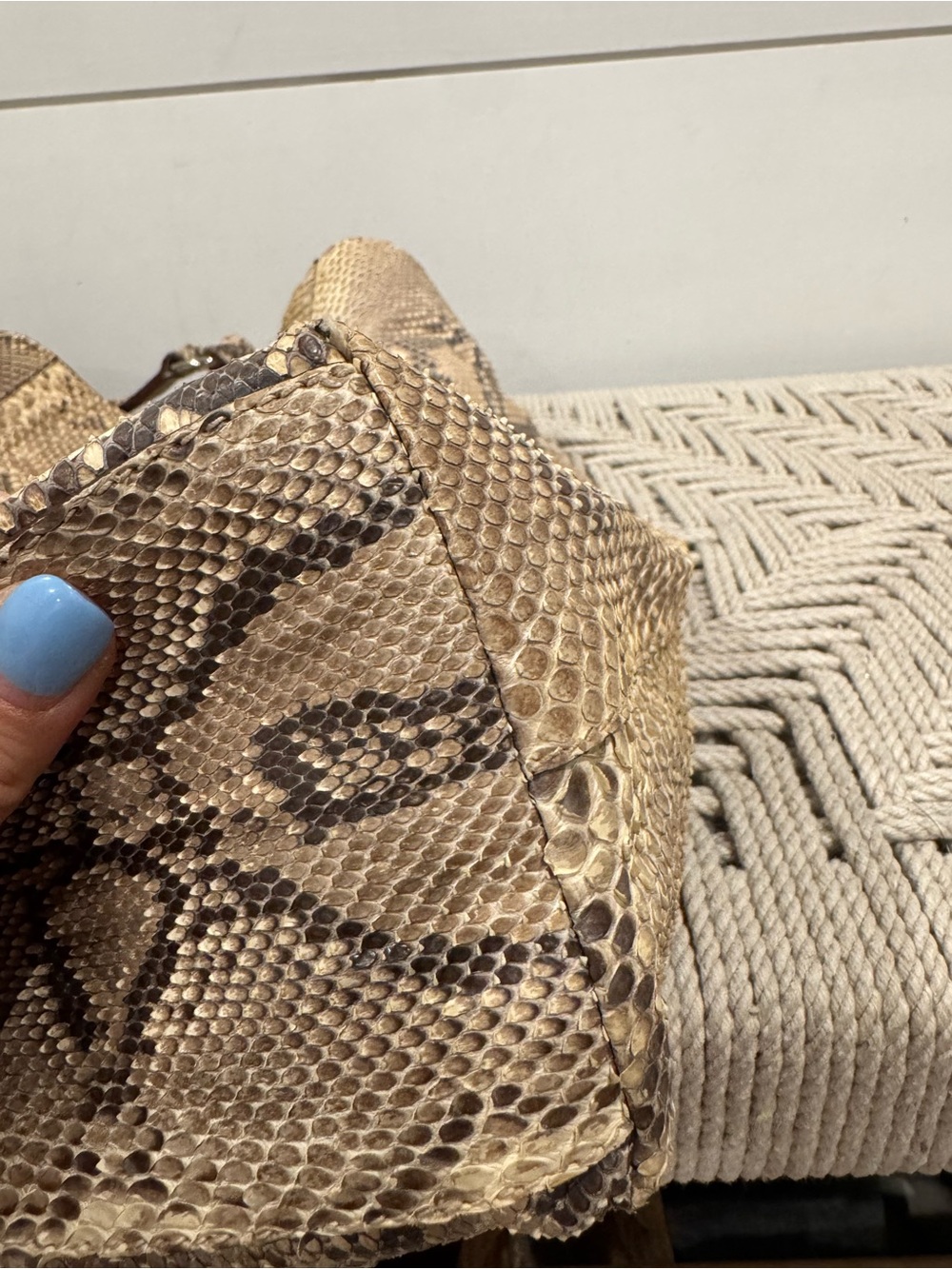 Prada brown python snakeskin Logo Sacca Hobo tote bag - Picture 11 of 16